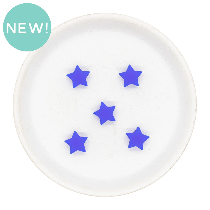 Royal Blue Star Silicone Beads 13mm (Package of 5)
