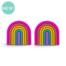 Brights Rainbow Silicone Focal Bead 30x29mm (Package of 2)