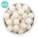 White Shimmery Liquid Effect Marble Beads 16mm (Package of 10)