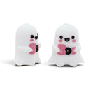 3-D Boo Ghost Silicone Focal Bead 29x25x16mm (Package of 2)