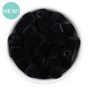 Black Square Flocked/Fuzzy Large Hole Beads 12mm Square, 15mm Diagonal (Package of 20)