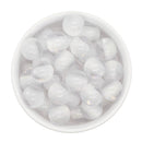 White Color Core Glitter Illusion Beads 16mm (Package of 10)