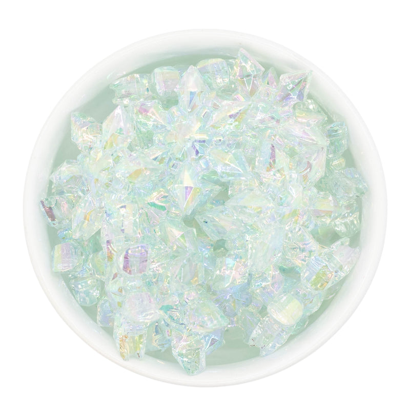Jumbo Pale Blue Iridescent Snowflake Bead Color Mix 31mm (Package of 5)