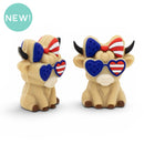 3-D Light Patriotic Highland Cow w/Sunglasses & Bow Silicone Focal Bead 31x26x16mm (Package of 2)