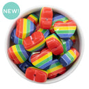 Rainbow Heart Beads 21x24x13mm (Package of 5)