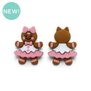 3-D Gingerbread Girl Silicone Focal Bead 30x23x11mm (Package of 2)