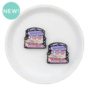 Sorry I Can't I Have a Date with my Book Boyfriend Silicone Focal Bead 28x29mm (Package of 2)