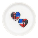 American Flag Heart w/Military Silhouette Silicone Focal Bead 27x30mm (Package of 2)