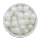 White Iridescent Satin Finish Color Core Beads 16mm (Package of 10)