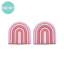Pinks Rainbow Silicone Focal Bead 30x29mm (Package of 2)