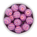 Lilac & Pink Stripe Rhinestone Beads 20mm (Package of 10)
