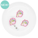 Doodle Pencil, Apple & Flowers Acrylic Accent 50x39mm (Package of 1)