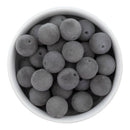 Light Grey Flocked/Fuzzy Beads 16mm (Package of 10)