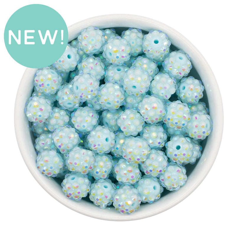 Mint Blue Rhinestone Beads 12mm (Package of 20)