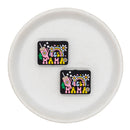 Best Mama Tumbler, Daisies & Rainbow Silicone Focal Bead 22x28mm (Package of 2)