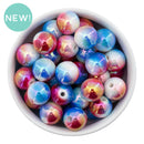 Blue & Red Ombre Iridescent Beads 16mm (Package of 10)
