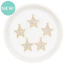 Gold Star w/Rhinestones Charm 25x23mm (Package of 5)