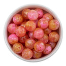 Orange & Pink Liquid Marble Effect w/Shimmer Bead 16mm (Package of 10)