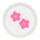 Pink Flower w/Star Center Silicone Focal Bead 30mm (Package of 2)