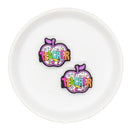TEACHER Apple in Bright Colors Silicone Focal Bead 26x29mm (Package of 2)