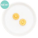 Gold Flower Silicone Focal Bead 22mm (Package of 2)