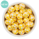 Iridescent Yellow Gingham Beads 16mm (Package of 10)