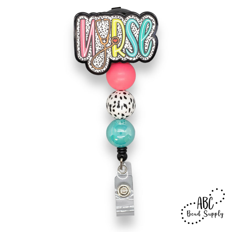 Bright Nurse w/Spotted Background Flatback Acrylic Accent 55x42mm (Package of 1) - ABC Exclusive