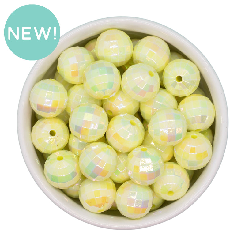 Lemon Iridescent Disco Beads 16mm (Package of 10)