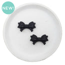 Black Glitter Arched Bow Silicone Focal Bead 19x32mm (Package of 2)