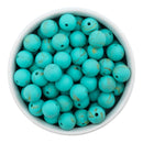 Robin Egg Marbled Round 12mm Silicone Beads (Package of 20)