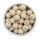 Beige Solid Spiral 15mm Silicone Beads (Package of 10)