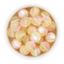 Transparent w/Double Color Glitter Light Pink and Yellow Beads 16mm (Package of 10)