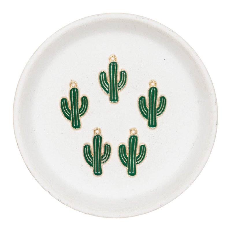 Cactus Enamel Charm 25x15mm (Package of 5)