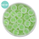 Lime Green Frosted Color Core Beads 16mm (Package of 10)