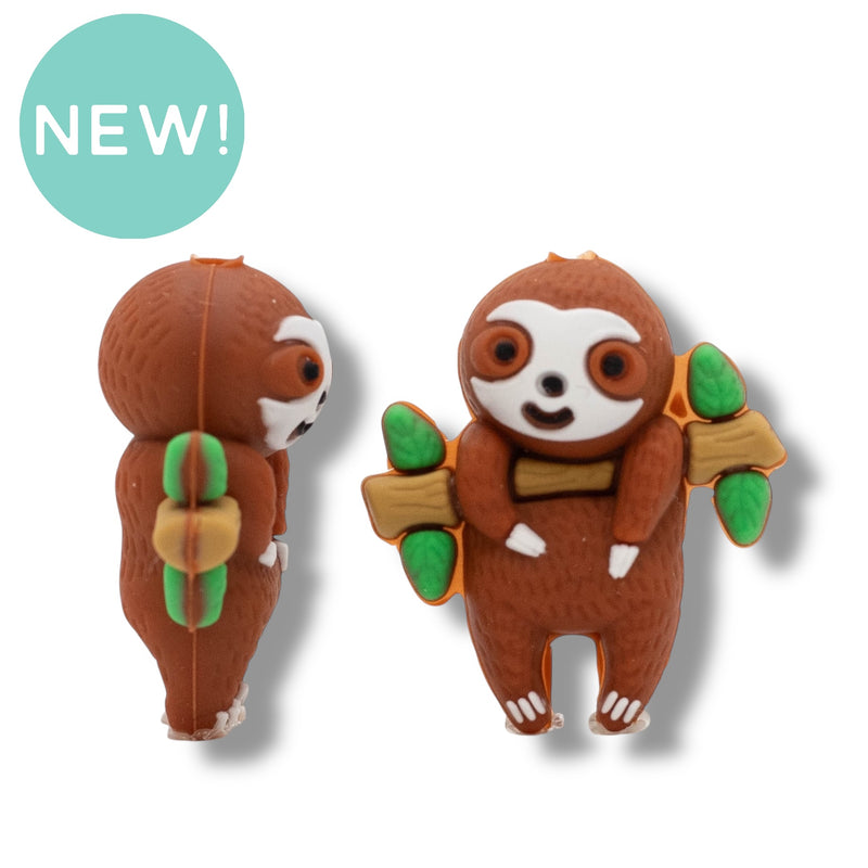 3-D Sloth Silicone Focal Bead 29x26x14mm (Package of 2)