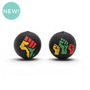 3-D Black History Silicone Focal Bead 17mm (Package of 2)