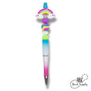 3-D Bright Rainbow w/Stars & Clouds Silicone Focal Bead 20x33x13mm (Package of 2)