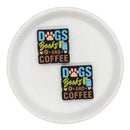 Dogs Books and Coffee Silicone Focal Bead 30x28mm (Package of 2)