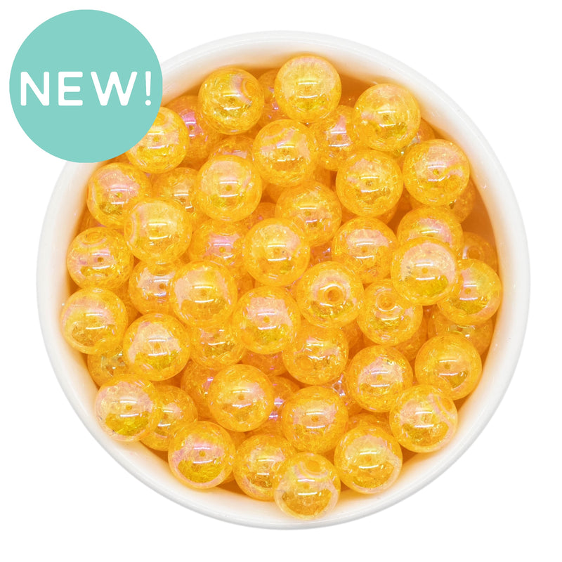 Honey Iridescent Crackle Beads 12mm (Package of 20)