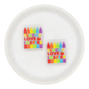 Teach Love & Inspire Crayons Glitter Silicone Focal Bead 29x26mm (Package of 2)