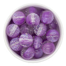 Lilac & Clear Shimmer Duo w/Silver Foil Beads 20mm (Package of 10)