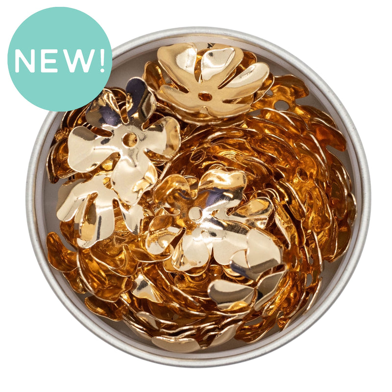 Gold Flower Bead Cradle for 20mm Beads 20x3mm (Package of 10)
