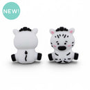 3-D Zebra Silicone Focal Bead 28x16x28mm (Package of 2)