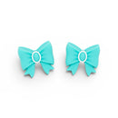 3-D Turquoise Bow Silicone Focal Bead 28x26x13mm (Package of 2)