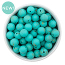 Robin Egg Marbled Round 12mm Silicone Beads (Package of 20)