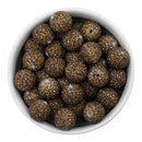 Brown Base Leopard Printed Silicone Beads 15mm (Package of 10)