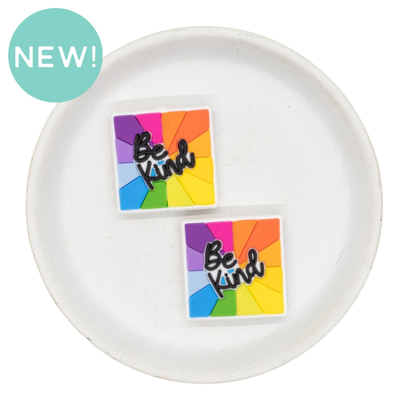 Be Kind Kaleidoscope Silicone Focal Bead 30mm (Package of 2)