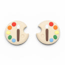 3-D Paint Palate Silicone Focal Bead 26x27x15mm (Package of 2)