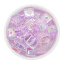 Candy Pink Translucent Iridescent Square Beads 16mm Square, 20mm Diagonal (Package of 10)