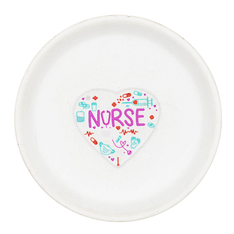 Nurse Transparent Heart Acrylic Accent w/Hole 41x44mm (Package of 1)